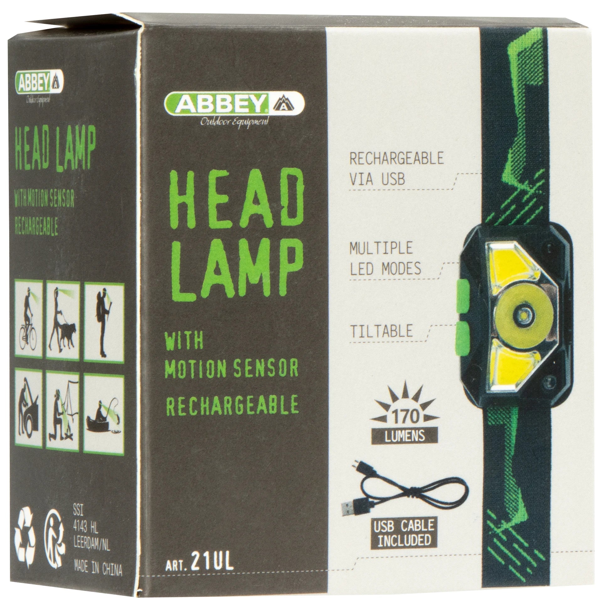 Lampa de cap Avento, cu senzor de miscare