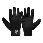 Mănuși Antrenament RDX W1F cu Degete Întregi – Touchscreen, Negru / Verde Militar