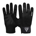 Mănuși Antrenament RDX W1F cu Degete Întregi – Touchscreen, Negru / Verde Militar