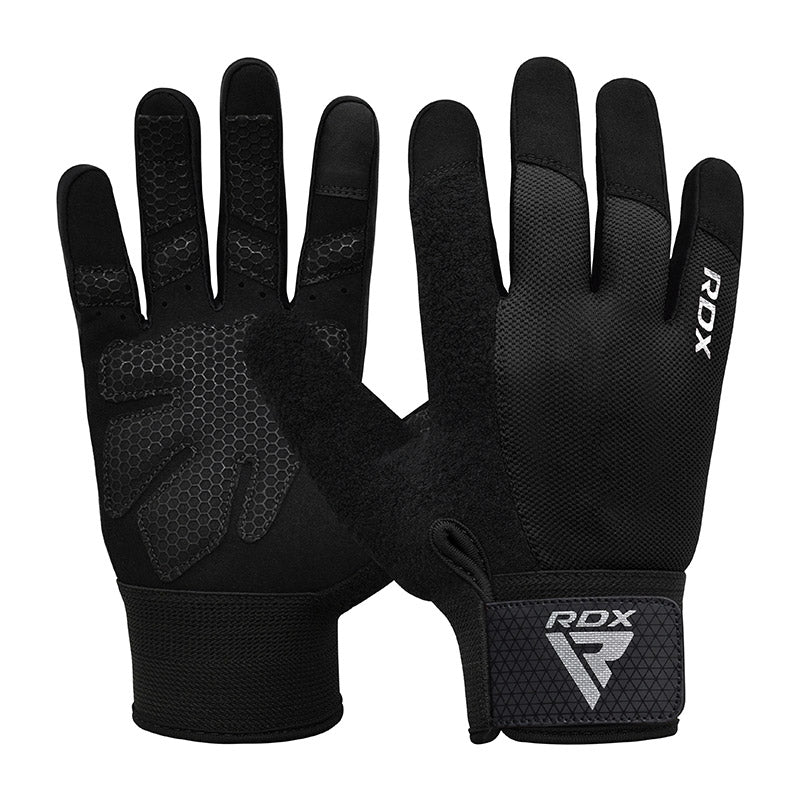 Mănuși Antrenament RDX W1F cu Degete Întregi – Touchscreen, Negru / Verde Militar