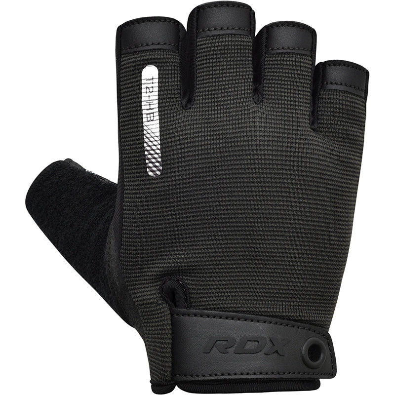Mănuși Haltere RDX T2 cu Jumătate de Deget – Negru / Maro