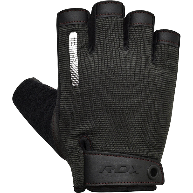 Mănuși Haltere RDX T2 cu Jumătate de Deget – Negru / Maro