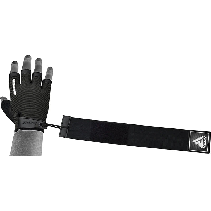 Mănuși Haltere RDX T2 cu Jumătate de Deget – Negru / Maro