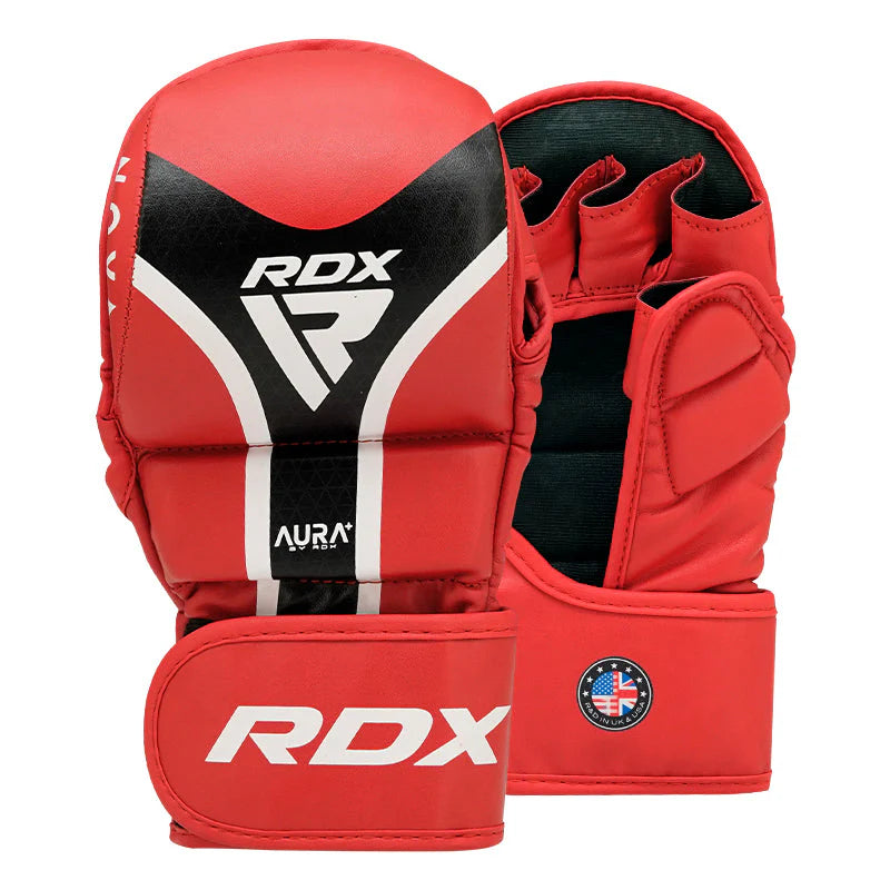 Mănuși Grappling RDX Shooter Aura Plus T-17 Negru Roșu Albastru