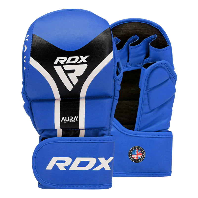 Mănuși Grappling RDX Shooter Aura Plus T-17 Negru Roșu Albastru