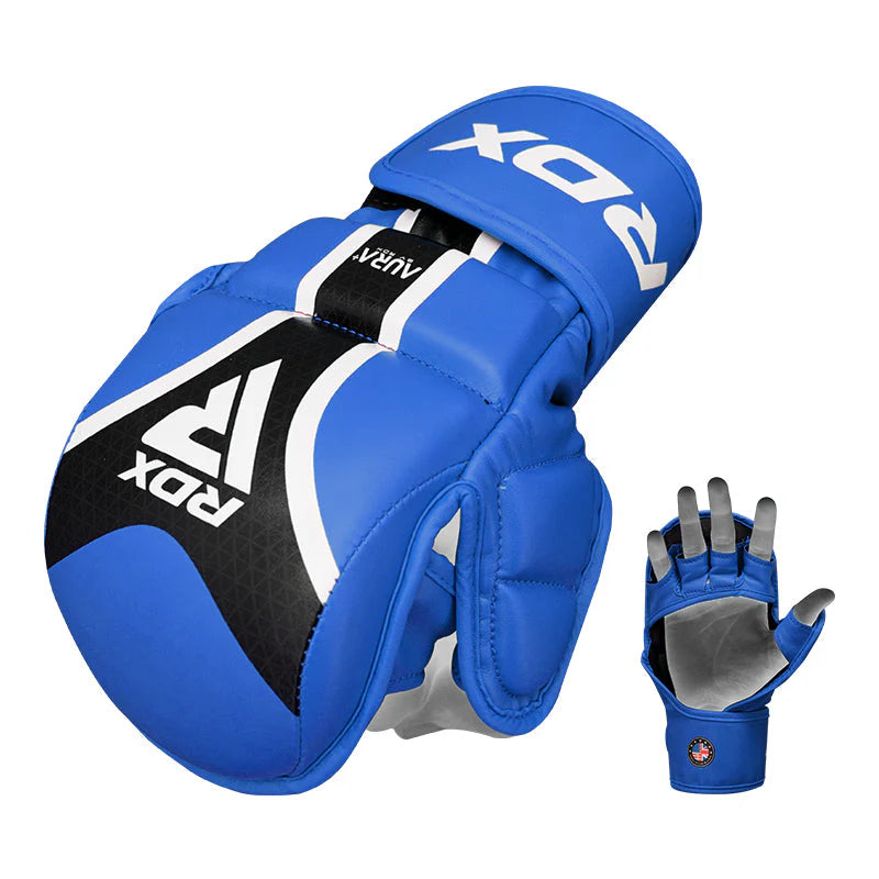 Mănuși Grappling RDX Shooter Aura Plus T-17 Negru Roșu Albastru