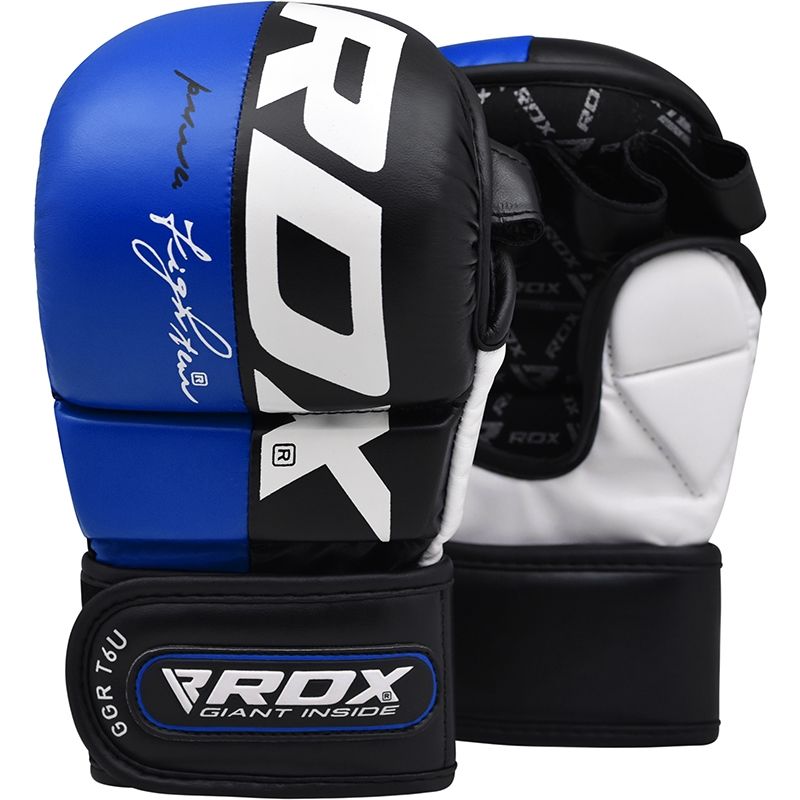 Mănuși MMA RDX Rex Sparring Piele Maya Hide Bleumarin
