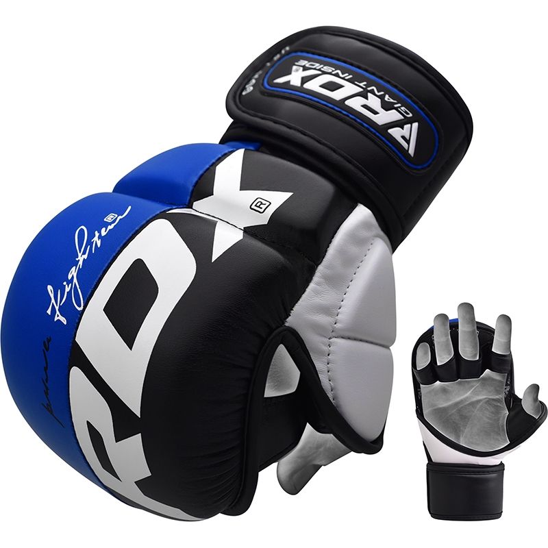 Mănuși MMA RDX Rex Sparring Piele Maya Hide Bleumarin