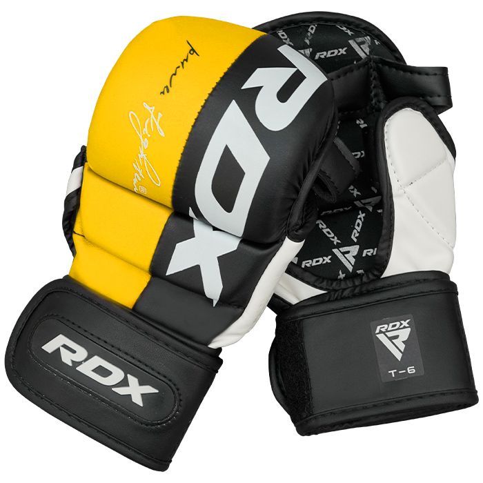 Mănuși Sparring MMA RDX T6 Piele Maya Hide Galben