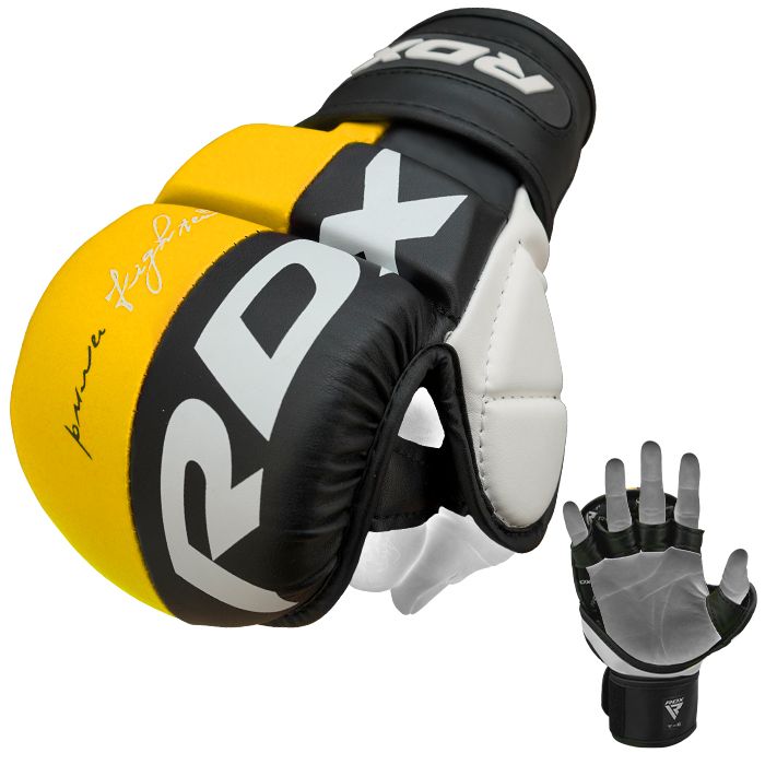 Mănuși Sparring MMA RDX T6 Piele Maya Hide Galben