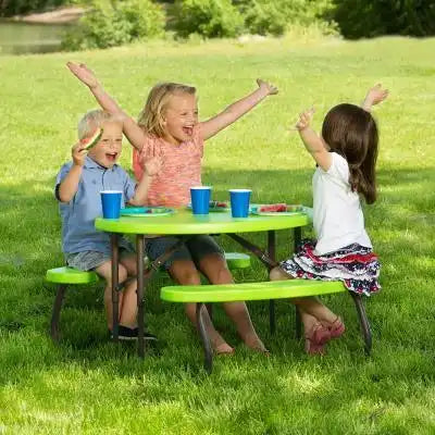 Masa de picnic ovala pentru copii Lifetime, verde