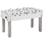 Masa fotbal Garlando G500 Pure White, bari normale, sticla