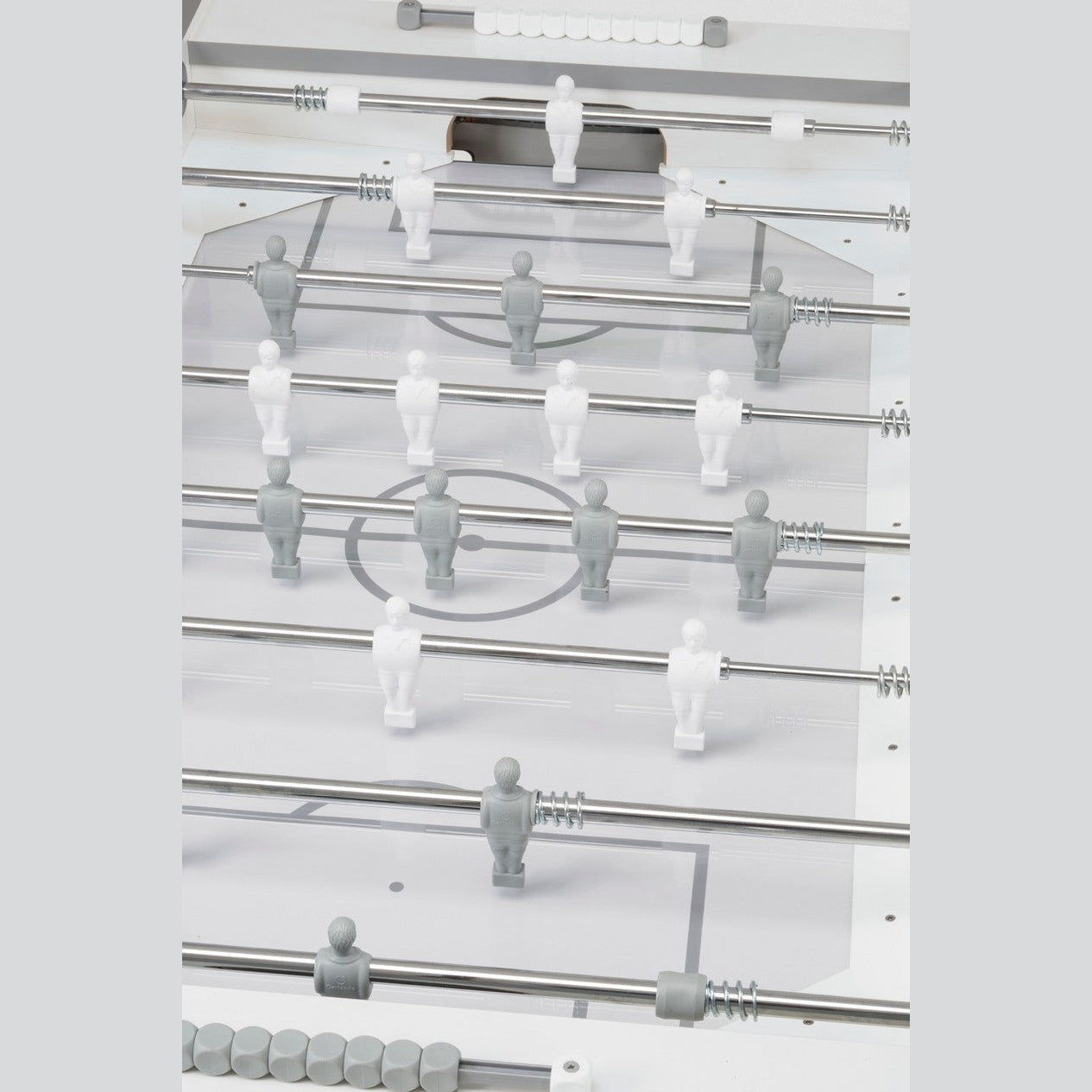 Masa fotbal Garlando G500 Pure White, bari normale, sticla