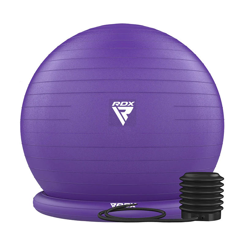 Minge de yoga gonflabila RDX B2 cu baza anti-alunecare, tuburi de rezistenta È™i pompa, 75 cm