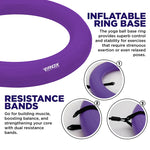 Minge de yoga gonflabila RDX B2 cu baza anti-alunecare, tuburi de rezistenta È™i pompa, 75 cm