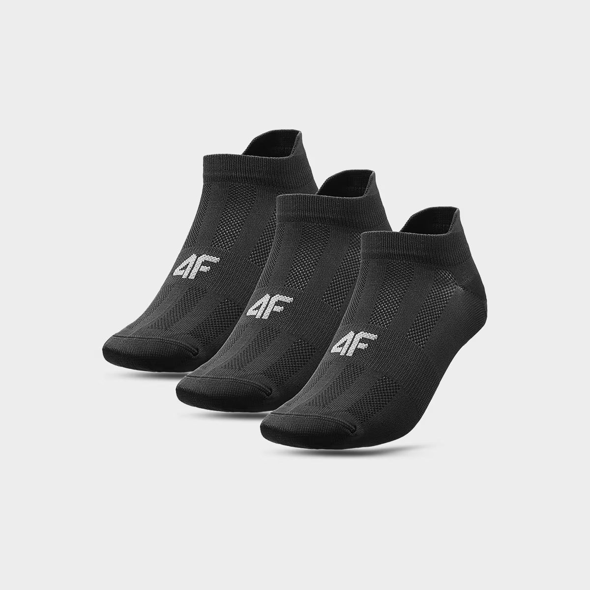 Sosete 4F antrenament pÃ¢na la glezna (3-pack) pentru barbati - negre