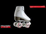 Patine Quad Copii Tempish TINY PLUS Piele Naturală Alb Cristale 54mm ABEC 7