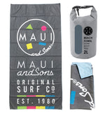 Prosop plaja microfibra Maui&Sons, cu geanta transport waterproof