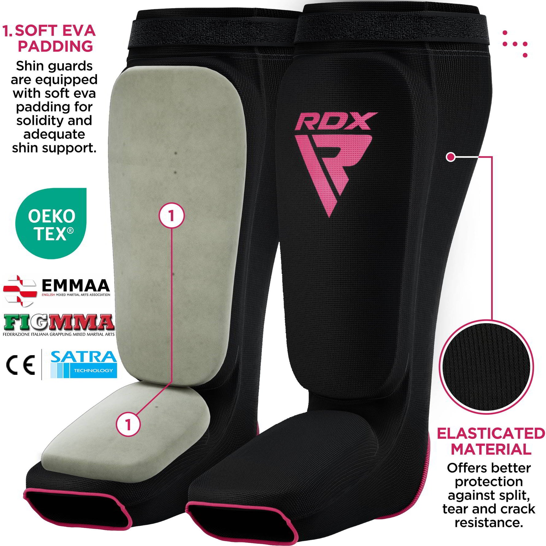 Protectie pentru tibie RDX SIB certificat OEKO-TEXÂ® Standard 100