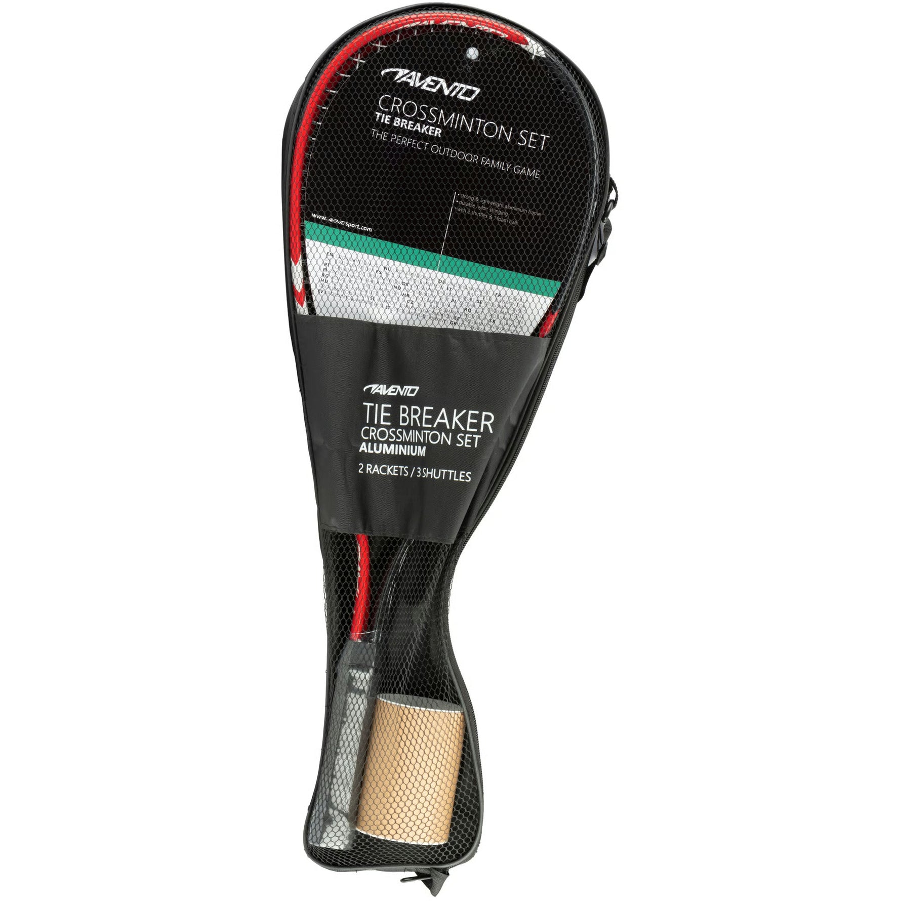Set Crossminton Avento Tie Breaker – 2 Rachete Aluminiu + husa