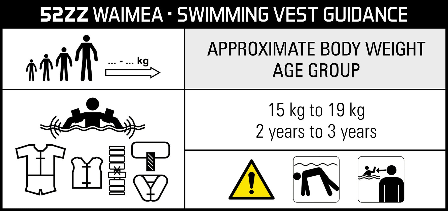 Vestă Înot Copii Neopren Waimea 52ZZ • 2-3 ani • 15-19 kg