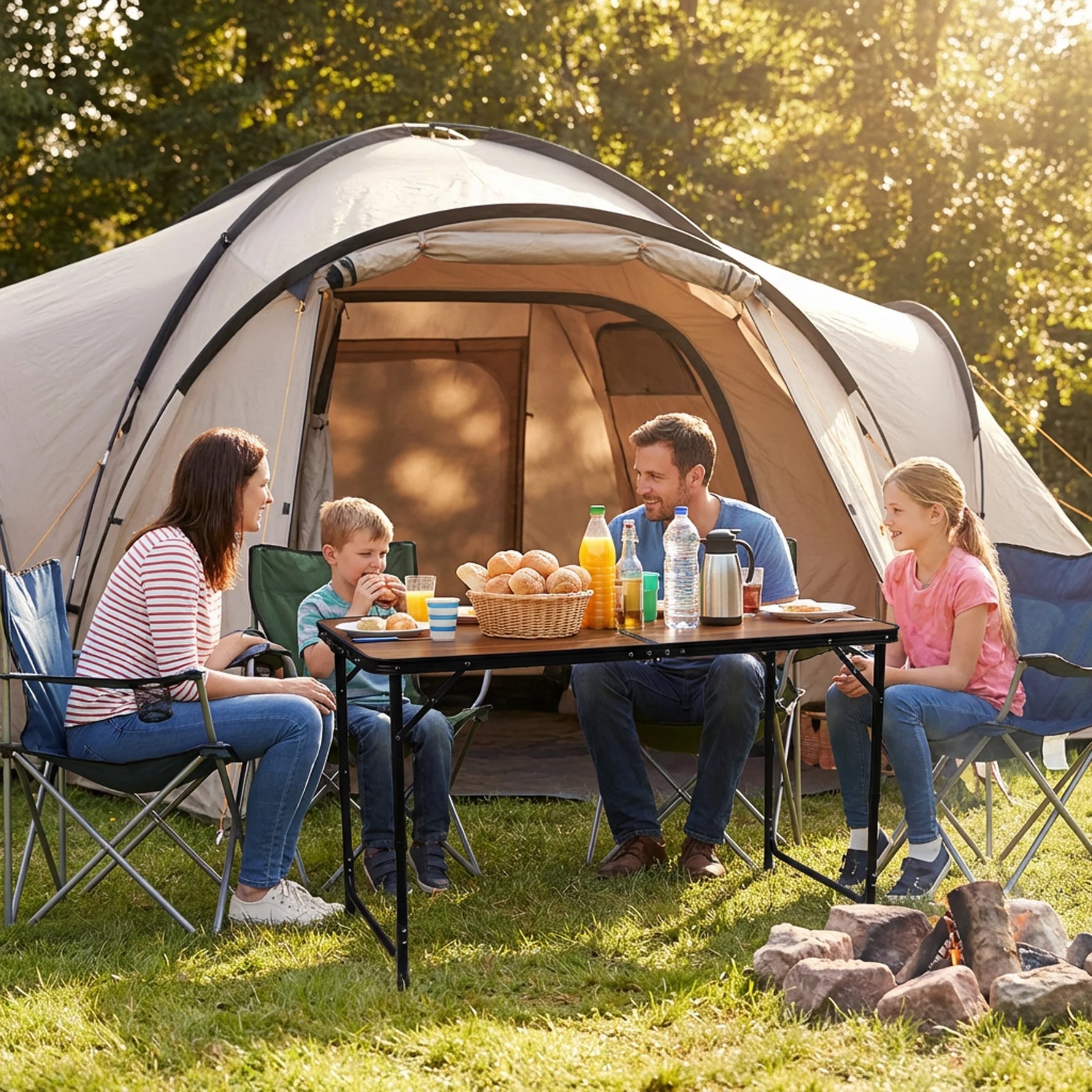 Masă Pliabilă Camping ABBEY CAMP Florence 120x60cm Reglabilă