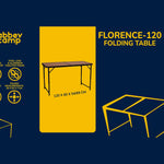 Masă Pliabilă Camping ABBEY CAMP Florence 120x60cm Reglabilă