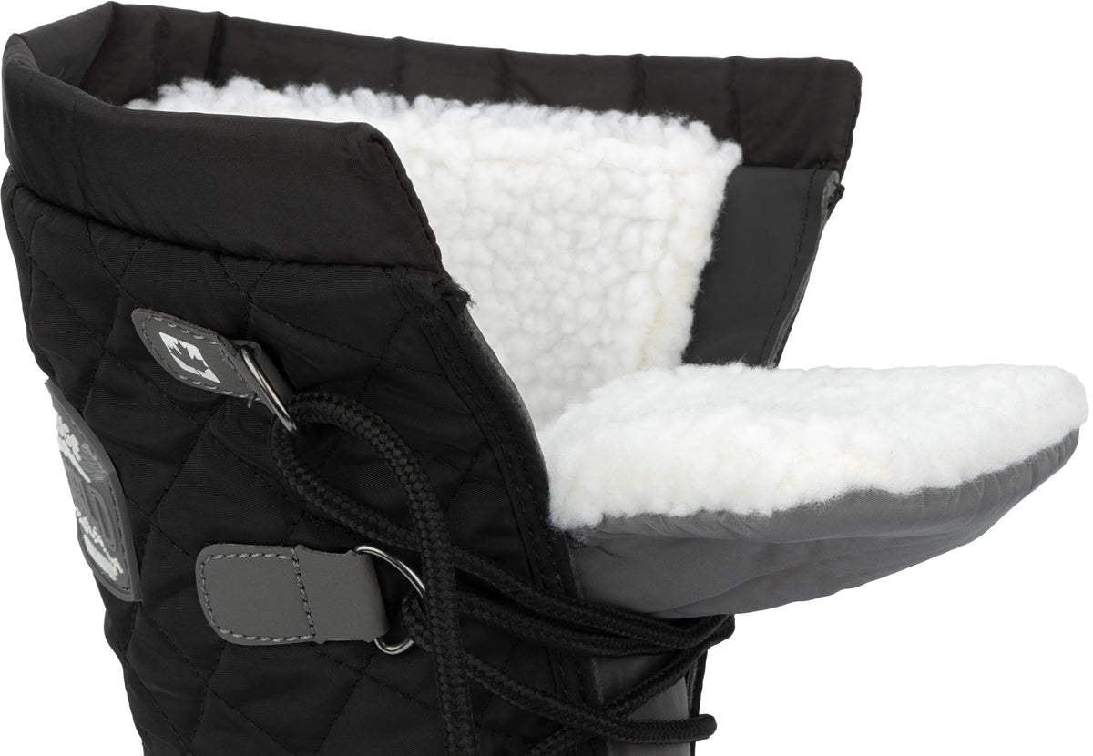 Cizme de Zăpadă Winter Wanderer Înalte cu Căptușeală Teddy Negre