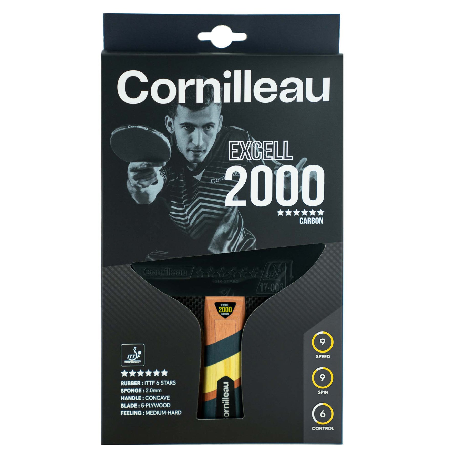 Paletă Tenis de Masă Cornilleau Excell 2000 Carbon – OFF/OFF+