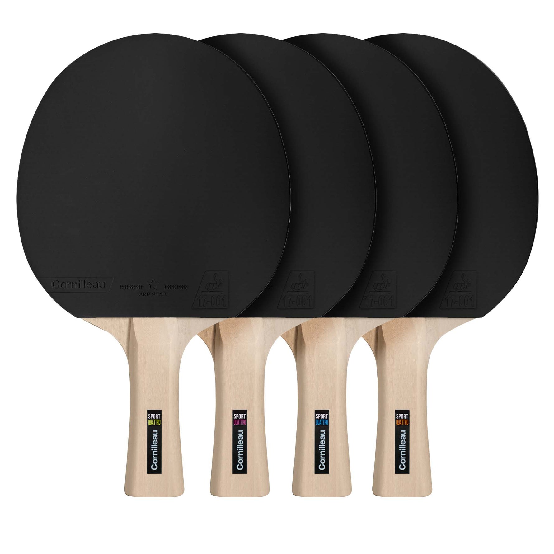 Set 4 Palete Tenis de Masă Cornilleau Sport Pack Quattro + 4 Mingi