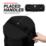 Sac fitnes nisip RDX BLACK (56-90 kg), impermeabil, 8 manere