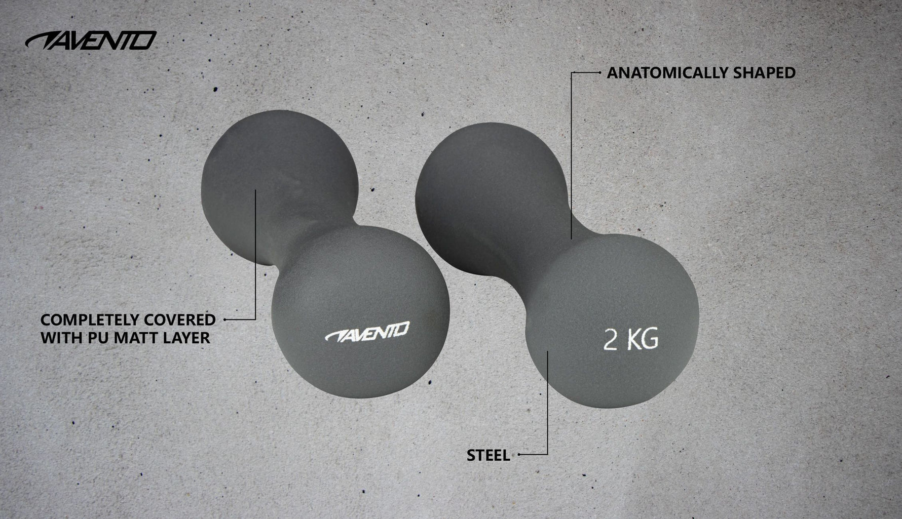 Set gantere Avento, 2x2 Kg