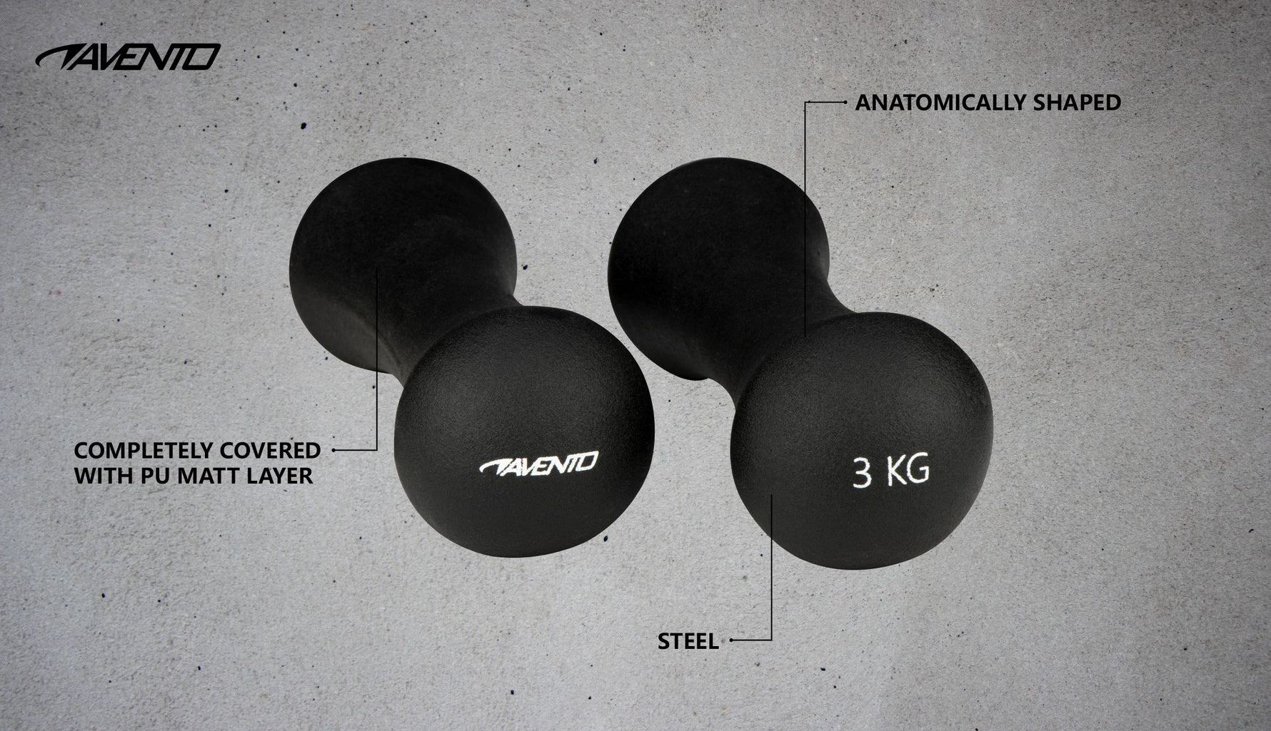 Set gantere Avento, 2x3 Kg