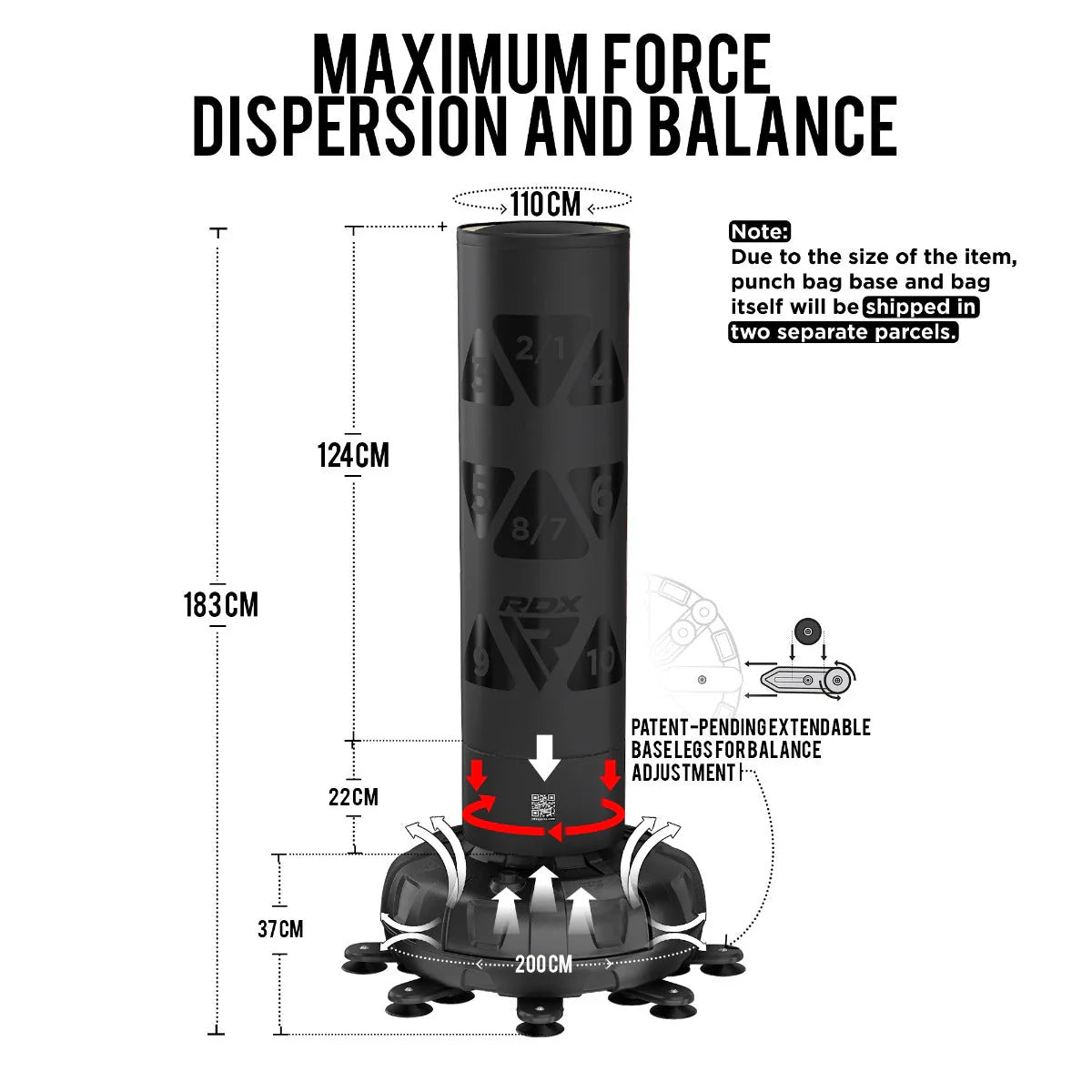 Sac Box Podea RDX KT Ronin 2-în-1 cu Mănuși Incluse