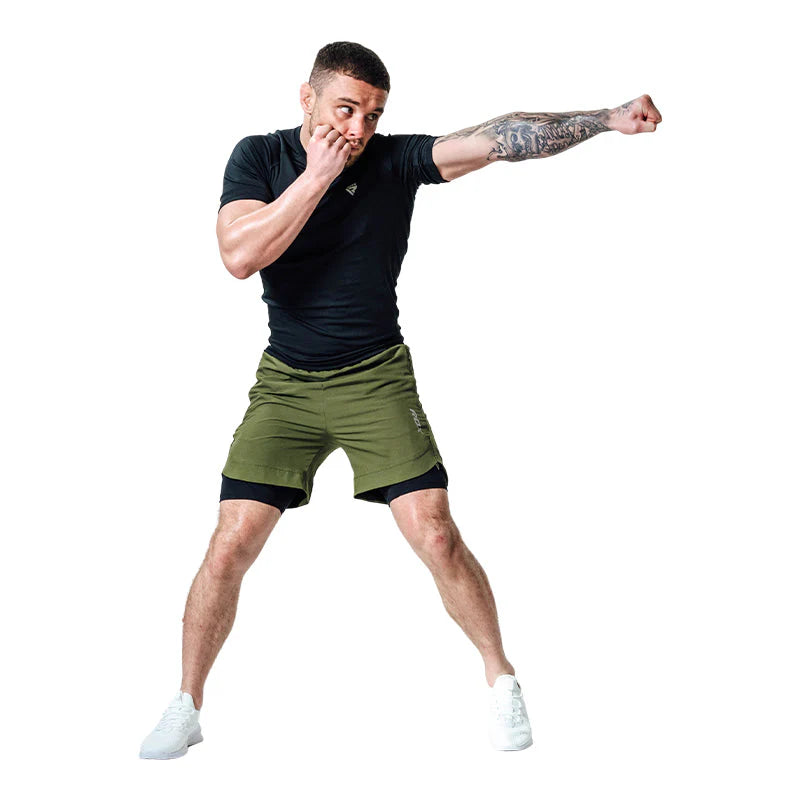 Pantaloni Scurți MMA T16 Verde/Negru | Gri/Negru