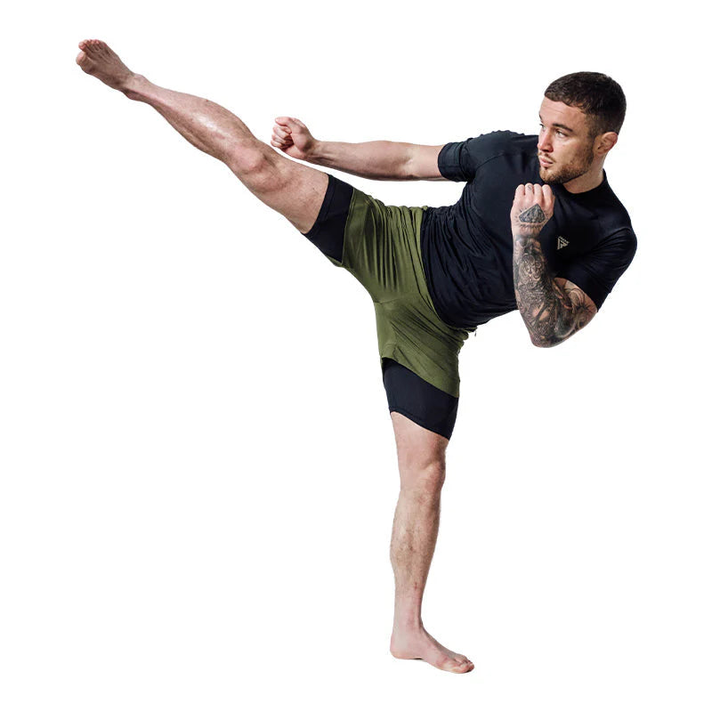 Pantaloni Scurți MMA T16 Verde/Negru | Gri/Negru