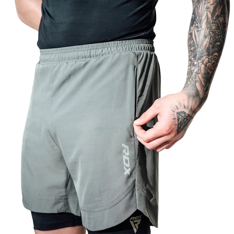 Pantaloni Scurți MMA T16 Verde/Negru | Gri/Negru