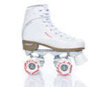 Patine Quad Copii Tempish TINY PLUS Piele Naturală Alb Cristale 54mm ABEC 7
