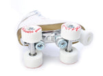 Patine Quad Copii Tempish TINY PLUS Piele Naturală Alb Cristale 54mm ABEC 7