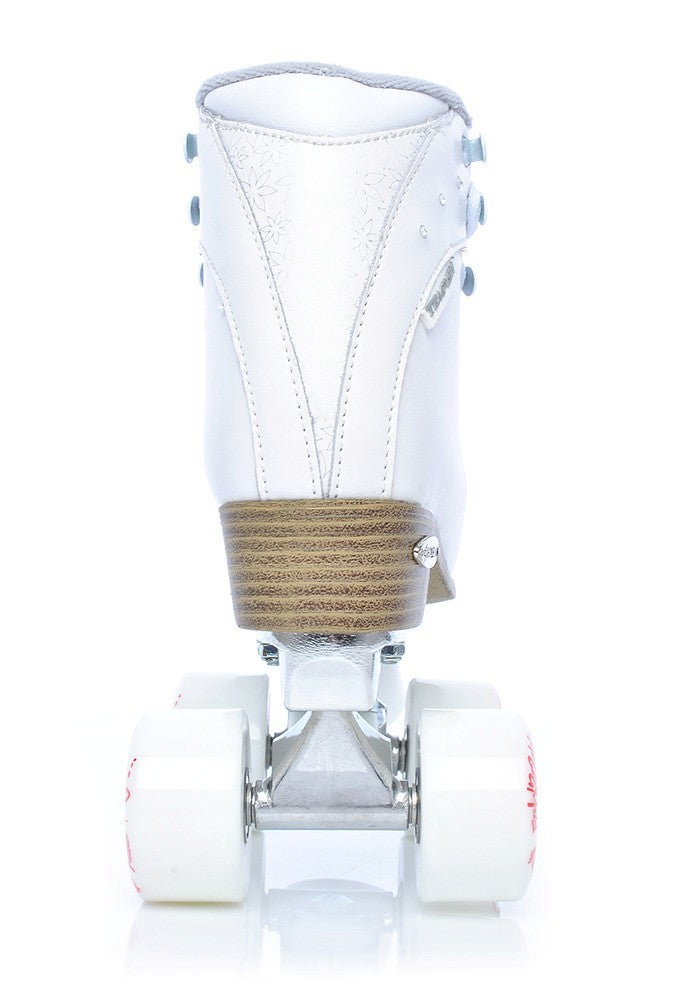 Patine Quad Copii Tempish TINY PLUS Piele Naturală Alb Cristale 54mm ABEC 7