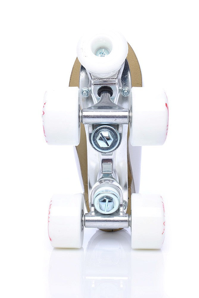 Patine Quad Copii Tempish TINY PLUS Piele Naturală Alb Cristale 54mm ABEC 7