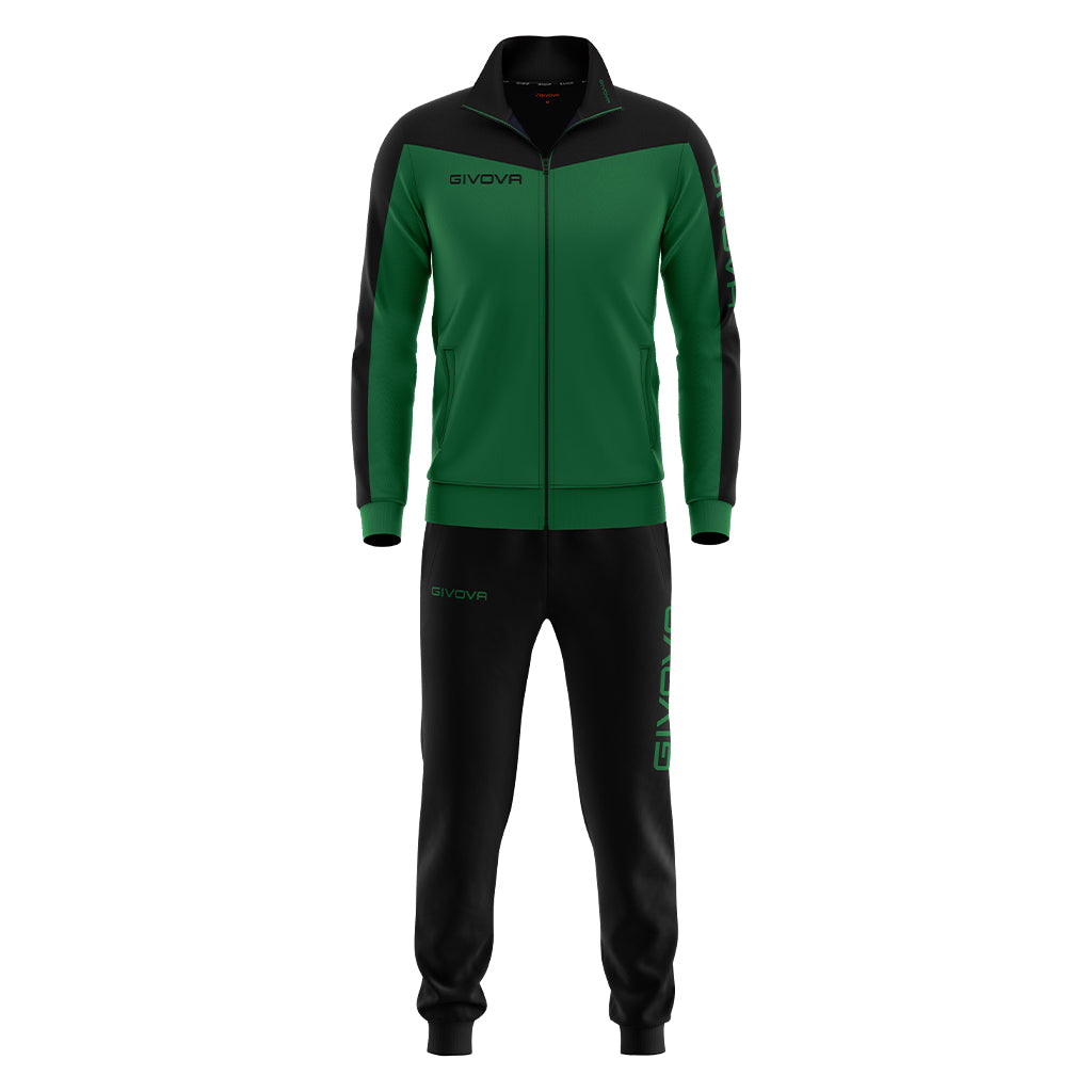 Trening GIVOVA Roma cu Fermoar, Set 2 Piese Negru/Verde