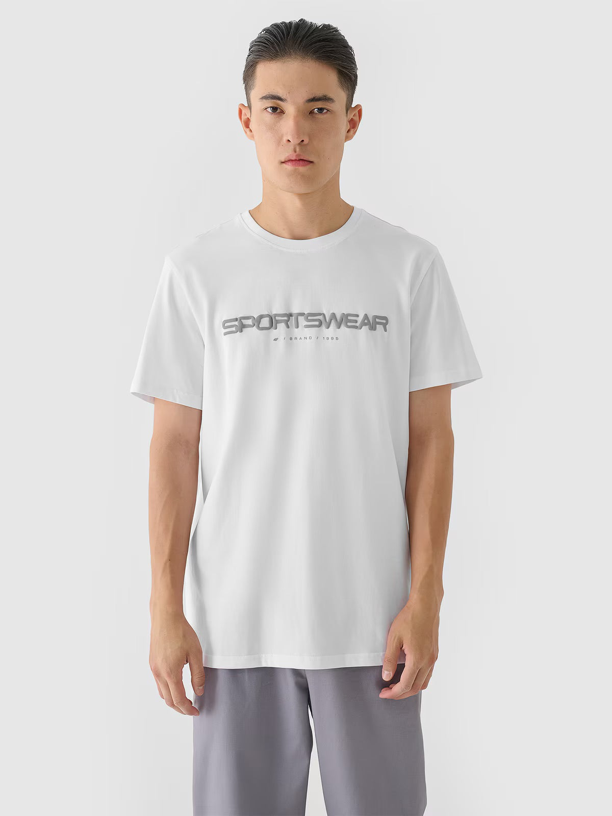 Tricou regular 4F cu imprimeu pentru barbati - alb