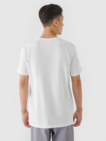 Tricou regular 4F cu imprimeu pentru barbati - alb