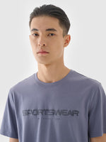 Tricou regular 4F cu imprimeu pentru barbati - bleumarin