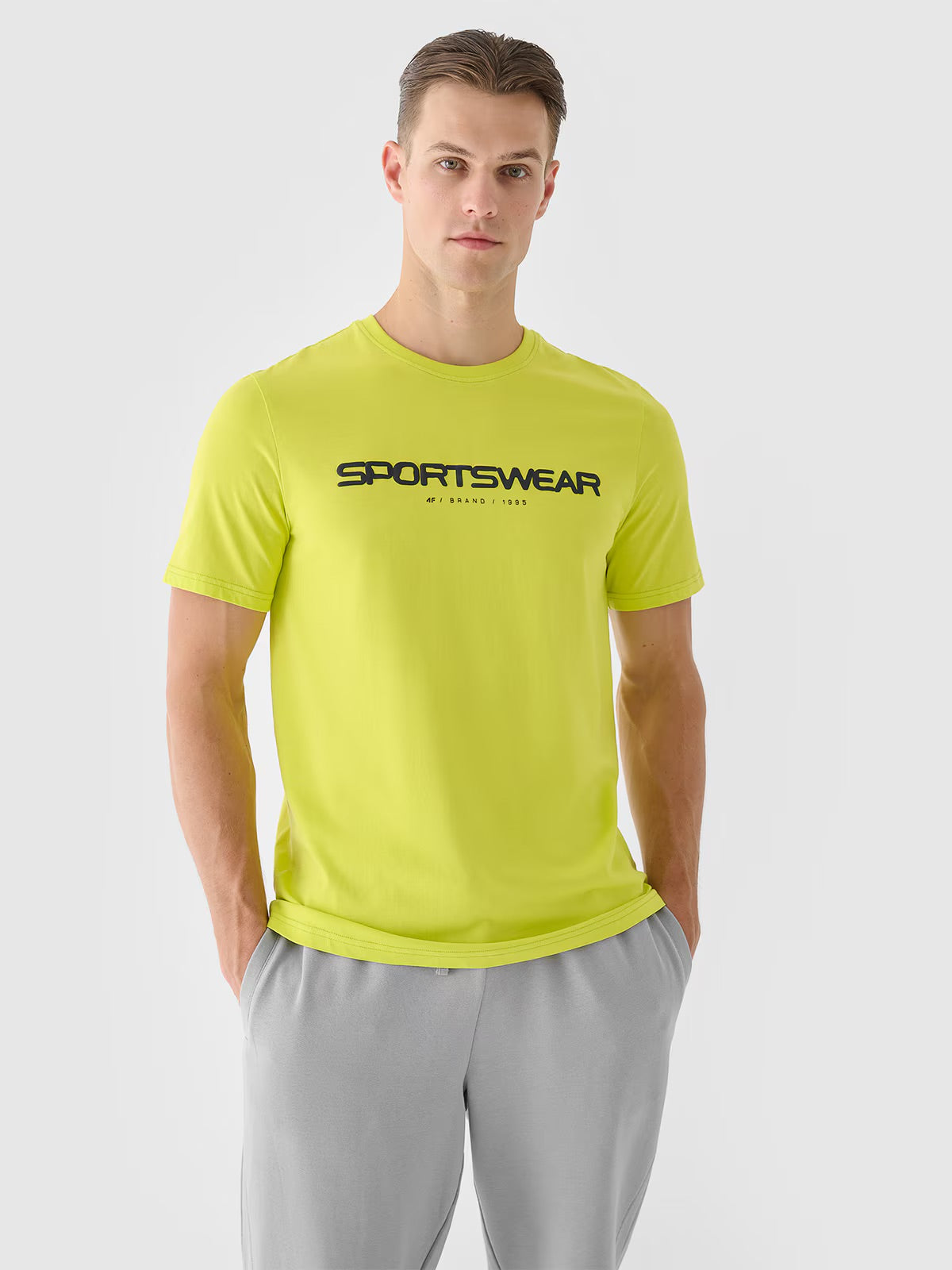 Tricou regular 4F cu imprimeu pentru barbati - verde