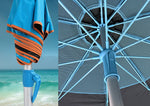Umbrelă plajă Maui & Sons XL 210 cm, protecție UPF50+, husă inclusă