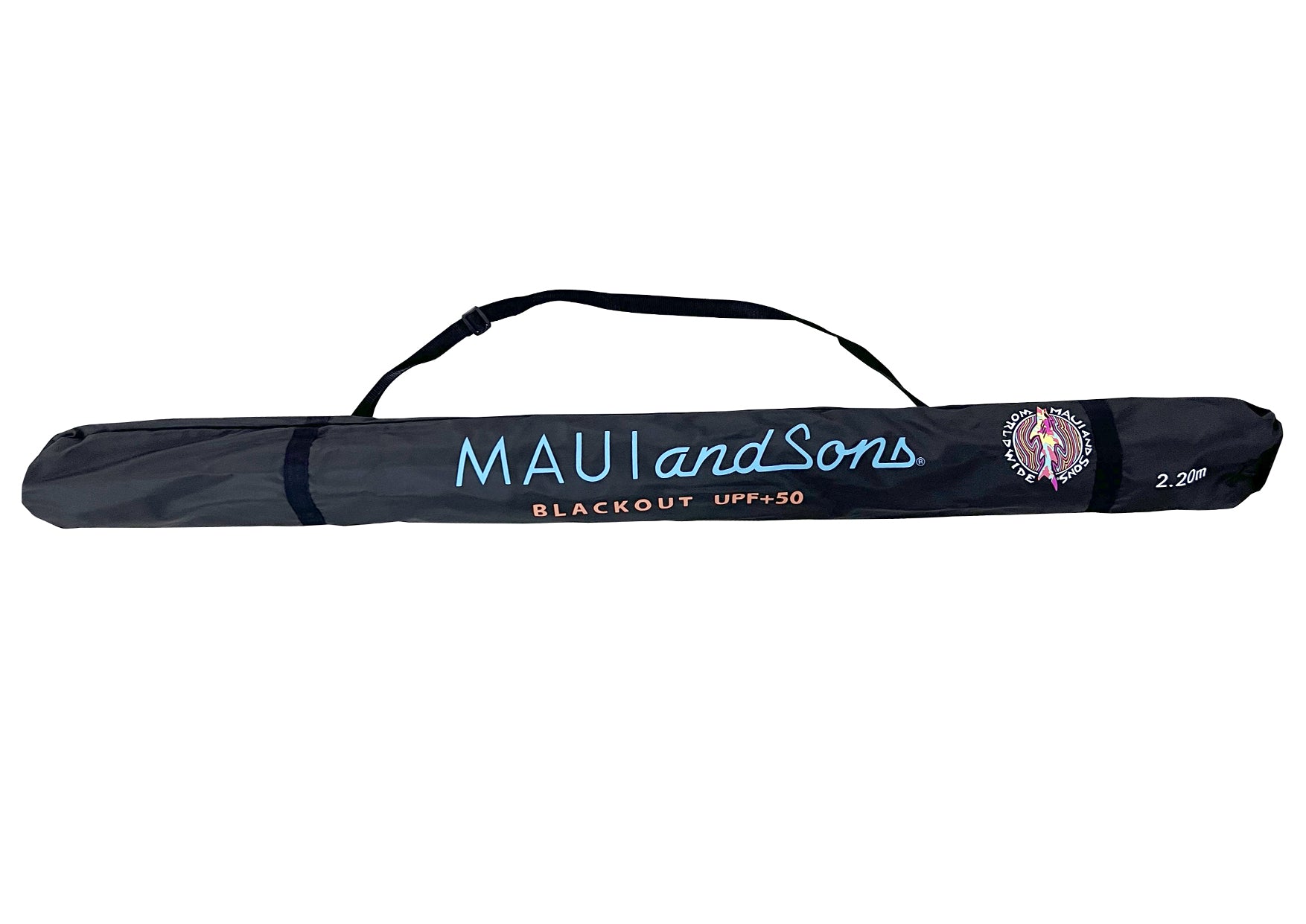 Umbrelă plajă Maui & Sons XL 210 cm, protecție UPF50+, husă inclusă