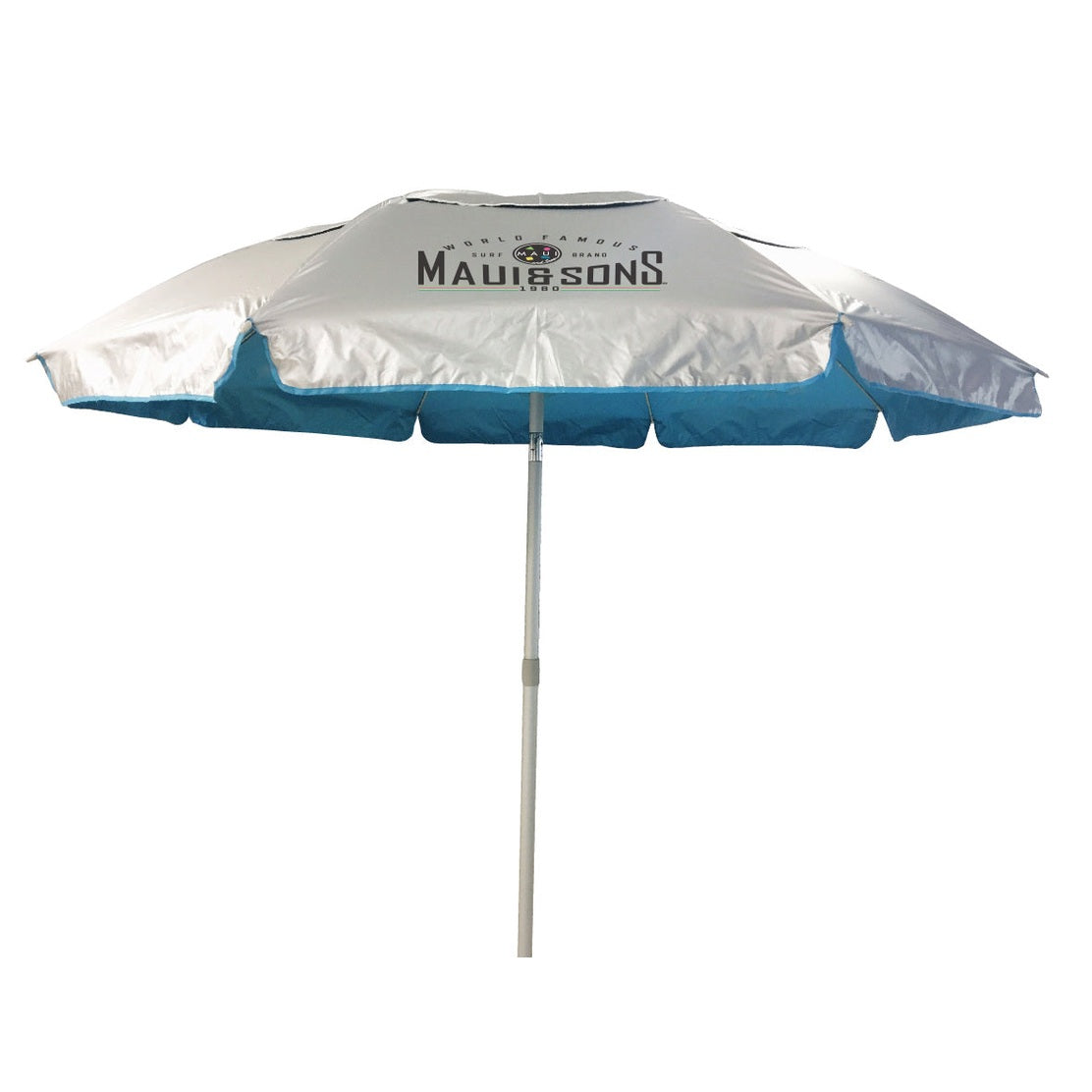 Umbrelă plajă Maui & Sons XL 220 cm, protecție UPF50+, rabatabilă, husă inclusă, Albastru
