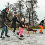 Patine hochei NIJDAM Deluxe Artic Rush Negre, lame oțel inoxidabil